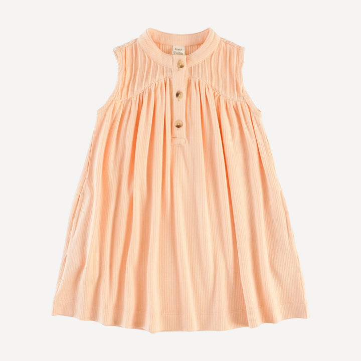 sleeveless library dress | peach | modal skinny rib
