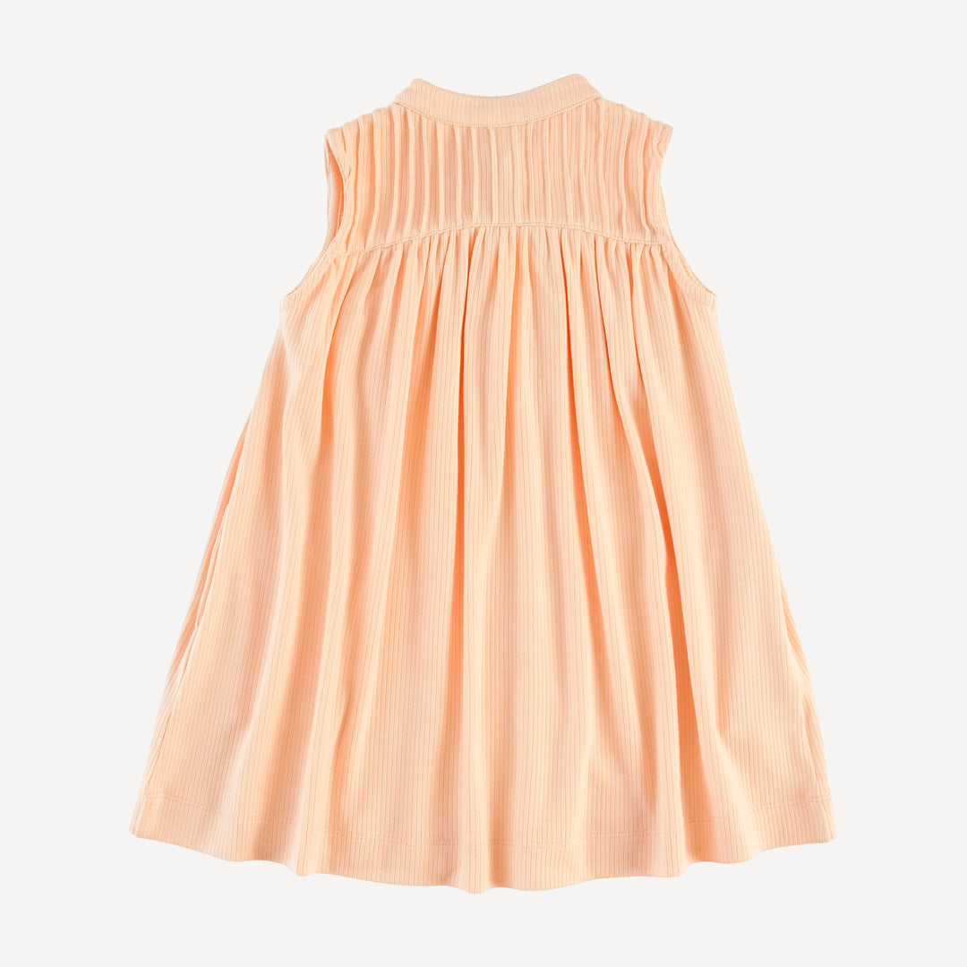 sleeveless library dress | peach | modal skinny rib