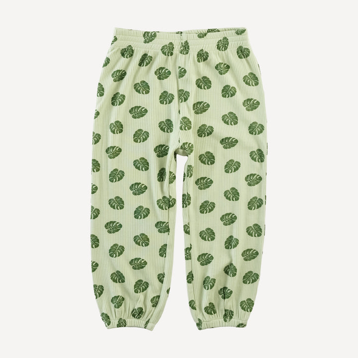 long sleeve relaxed jogger set | tiny monstera | modal skinny rib