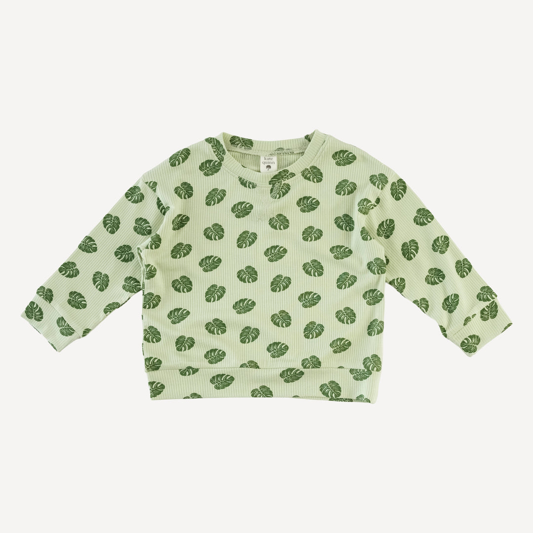 long sleeve relaxed jogger set | tiny monstera | modal skinny rib
