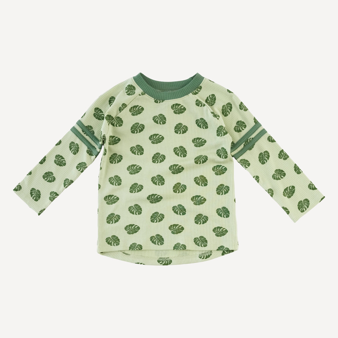 long sleeve football set | tiny monstera | modal skinny rib
