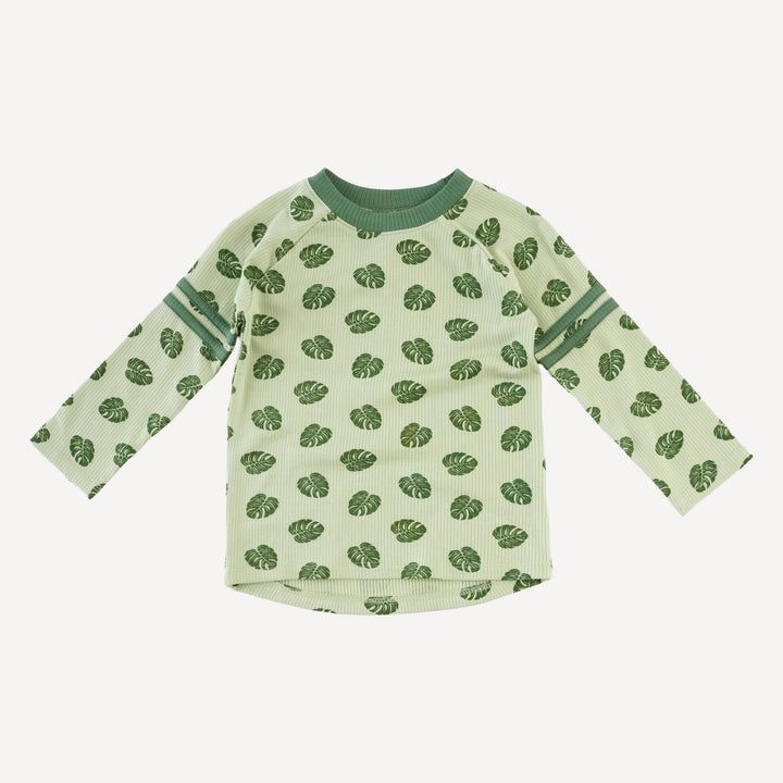 long sleeve football set | tiny monstera | modal skinny rib