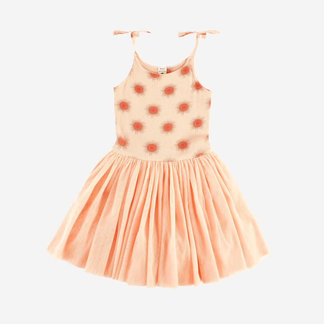 spaghetti tie ballerina tulle dress | emberglow tiny sun | modal skinny rib
