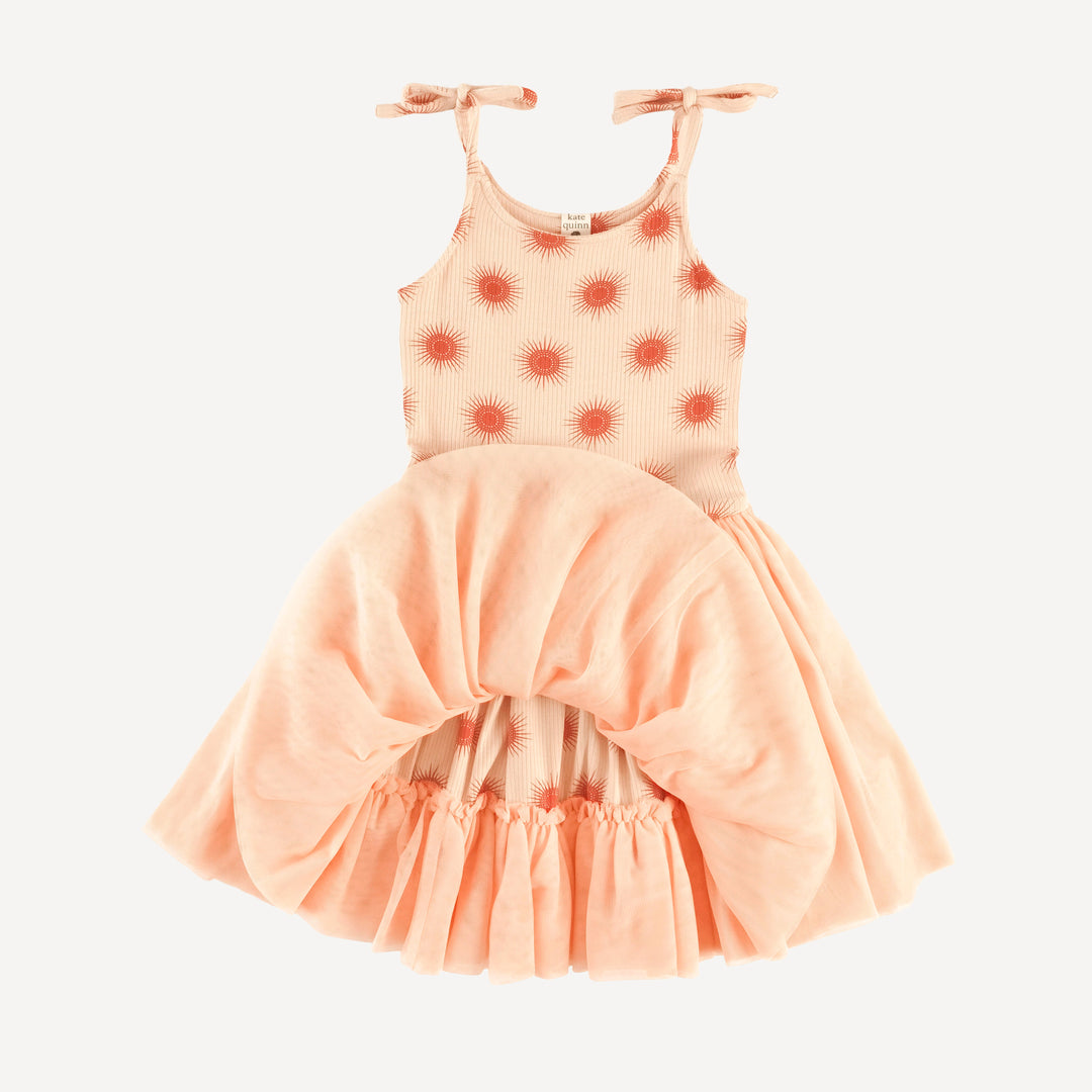 spaghetti tie ballerina tulle dress | emberglow tiny sun | modal skinny rib