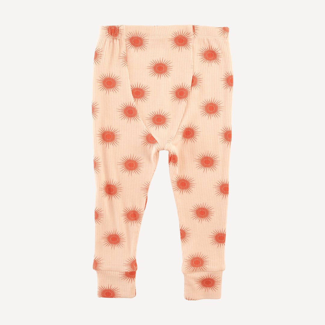 long sleeve crew neck pj set | emberglow tiny sun | modal skinny rib