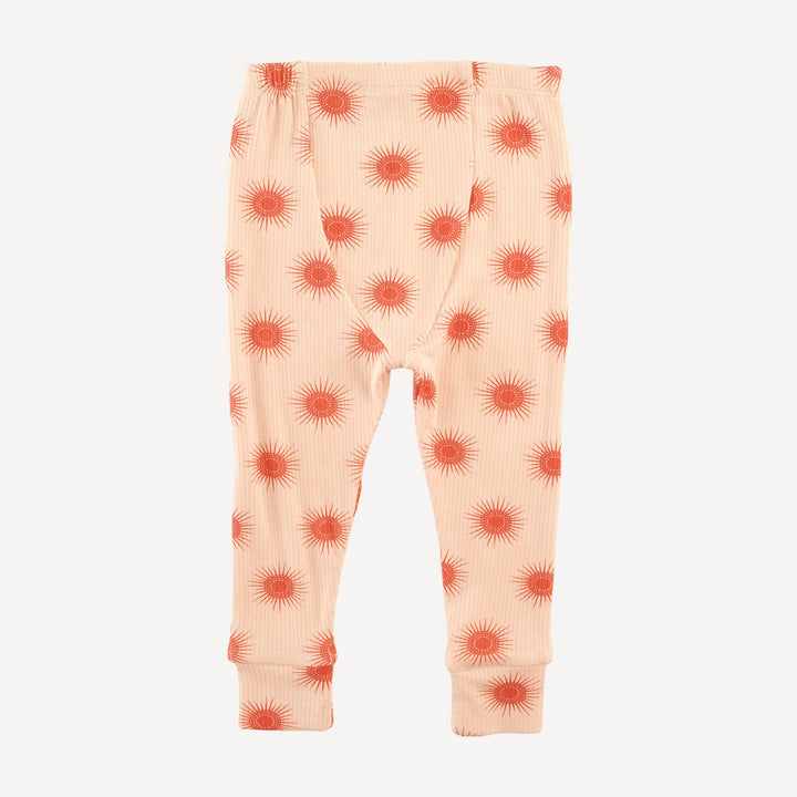 long sleeve crew neck pj set | emberglow tiny sun | modal skinny rib