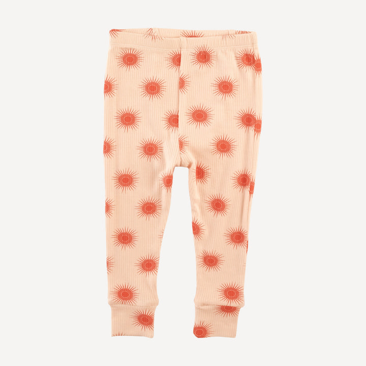 long sleeve crew neck pj set | emberglow tiny sun | modal skinny rib