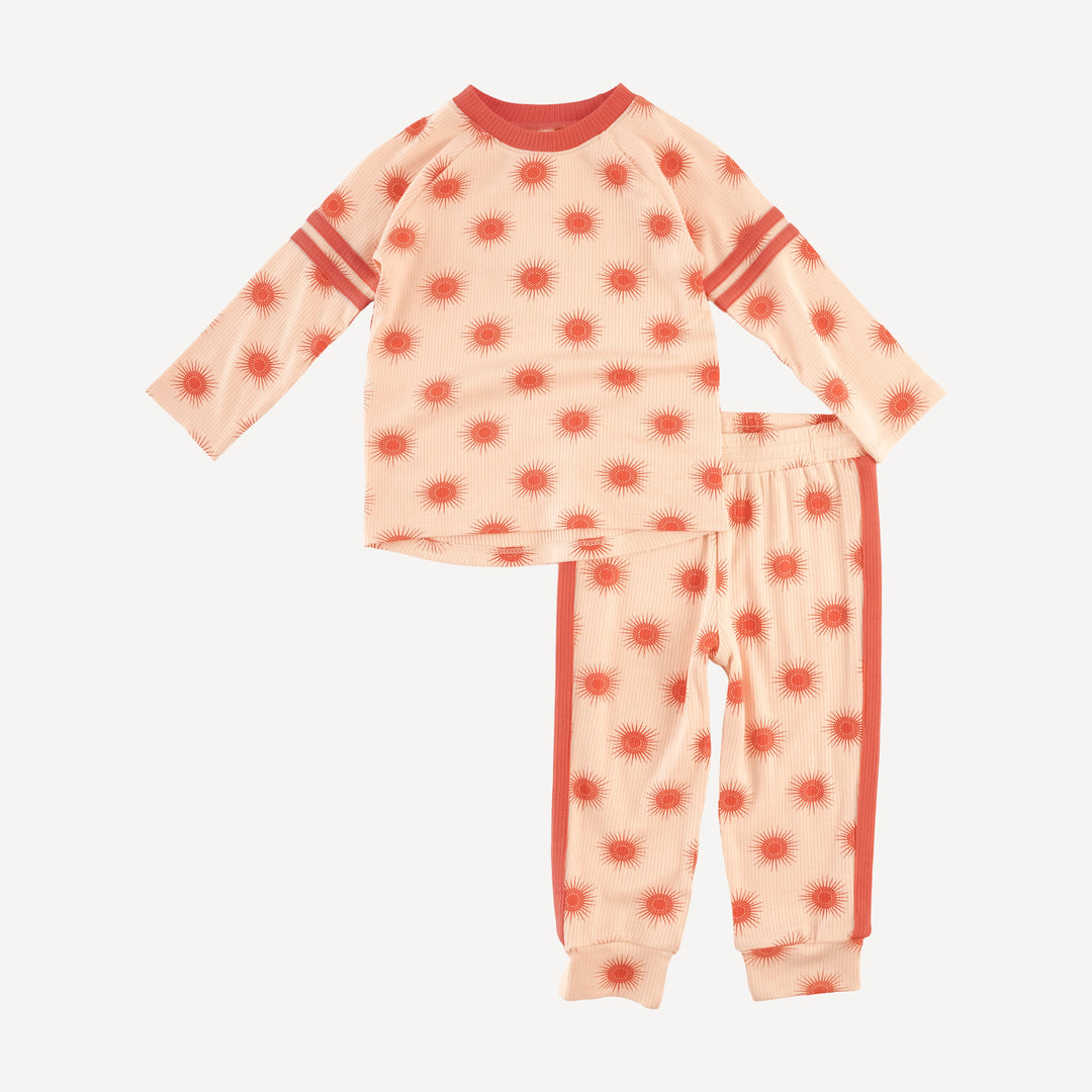 long sleeve football set | emberglow tiny sun | modal skinny rib