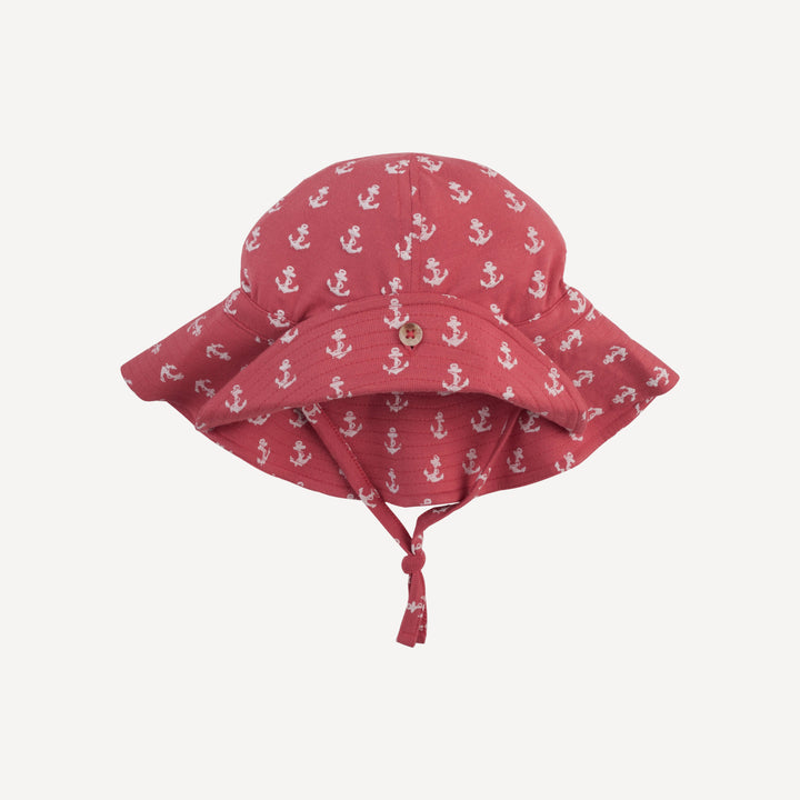 button sun hat | red anchor | bamboo