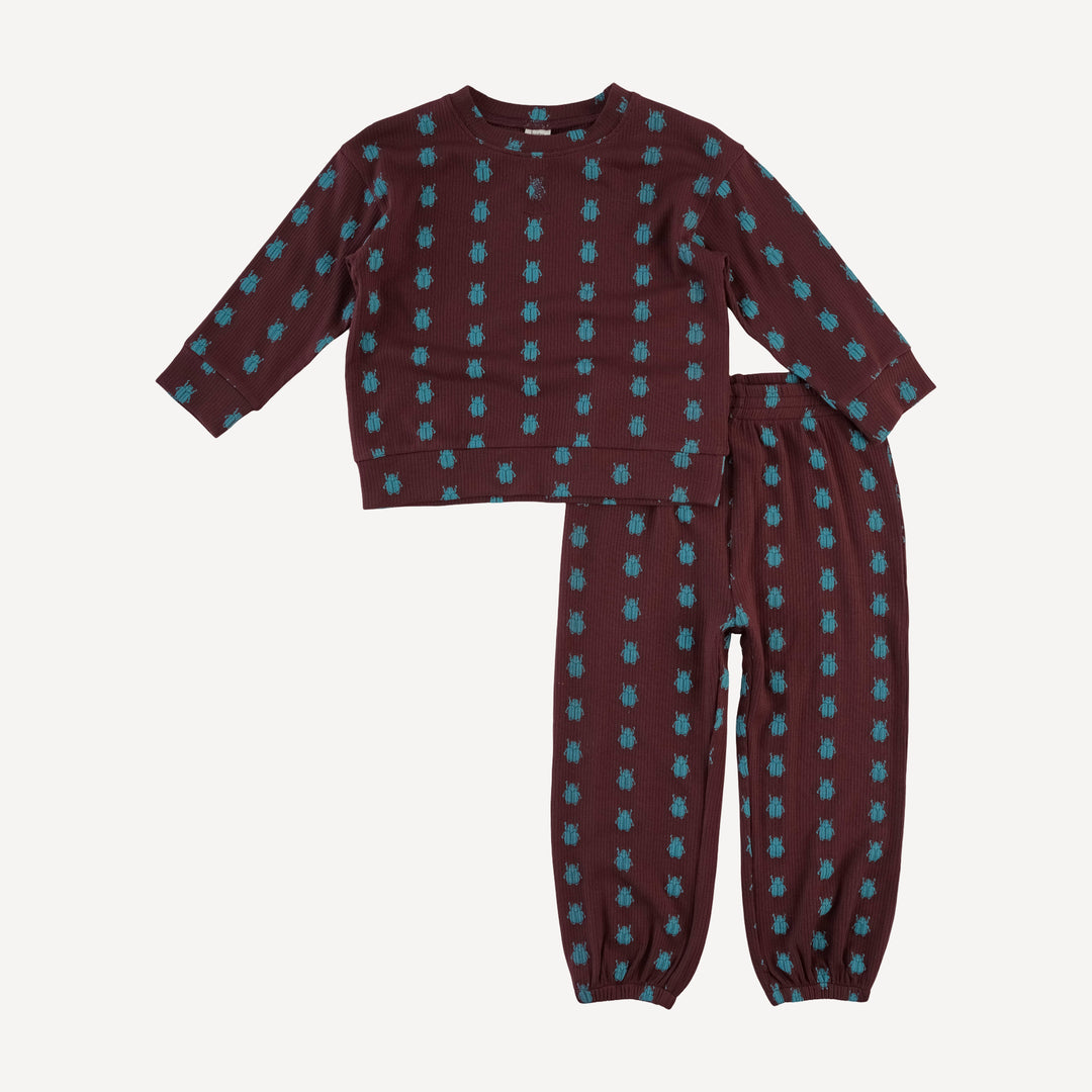 long sleeve relaxed jogger set | tiny beetle | modal skinny rib