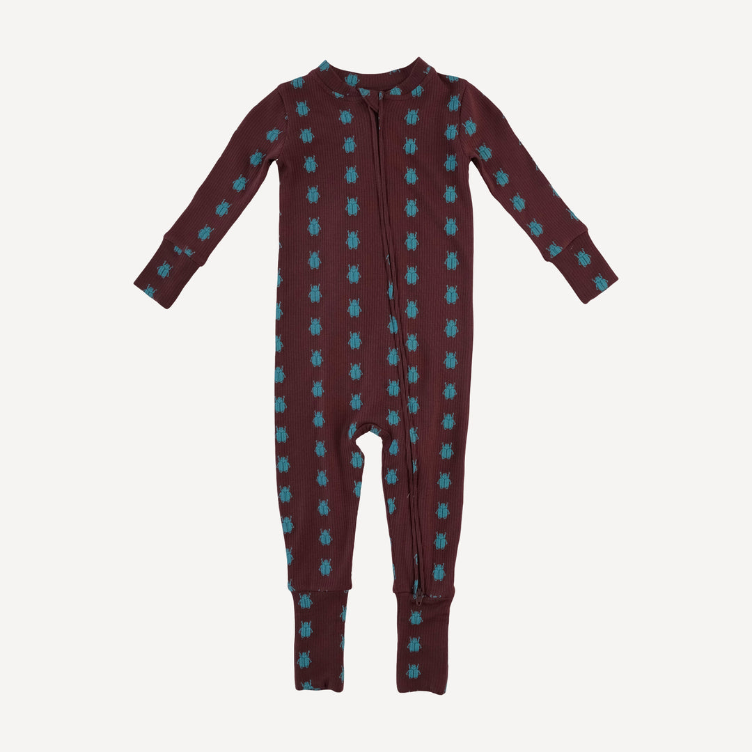 long sleeve convertible zippy pj | tiny beetle | modal skinny rib