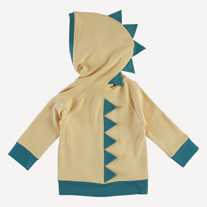 dino zip hoodie | marzipan | modal skinny rib