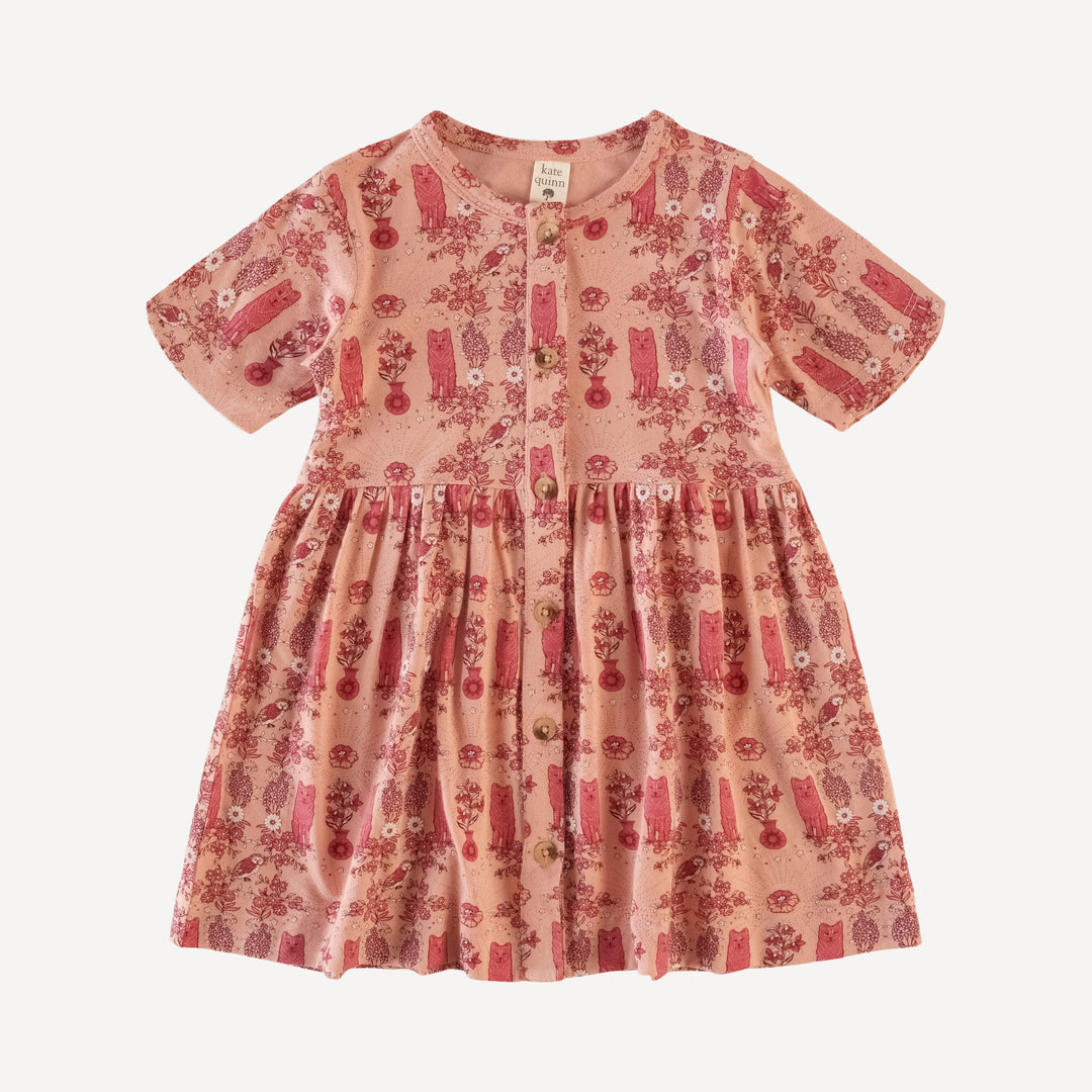 short sleeve button front dress | scarlet wolf floral | bamboo