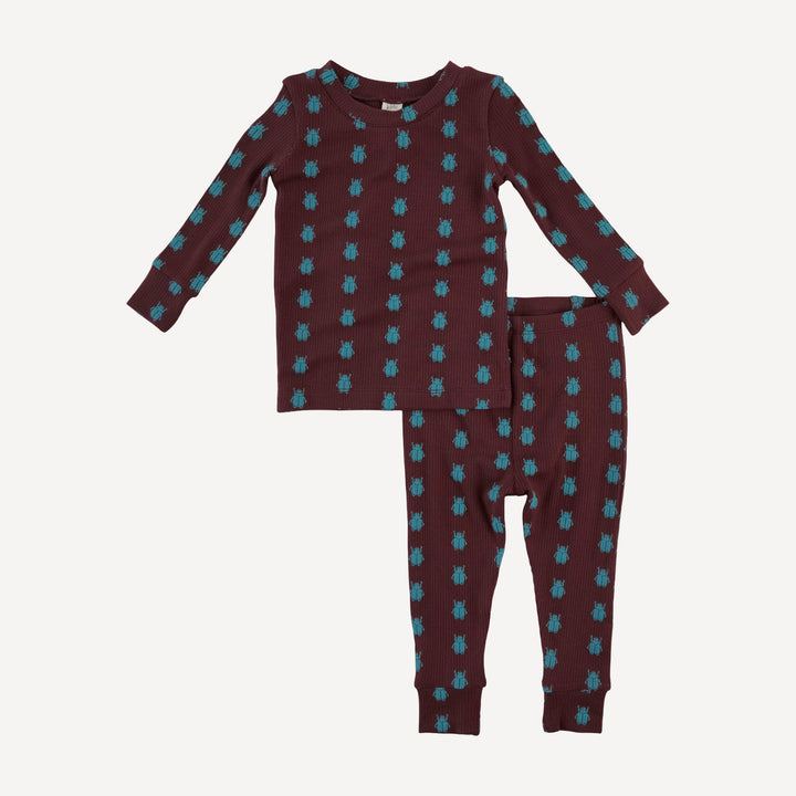 long sleeve crew neck pj set | tiny beetle | modal skinny rib