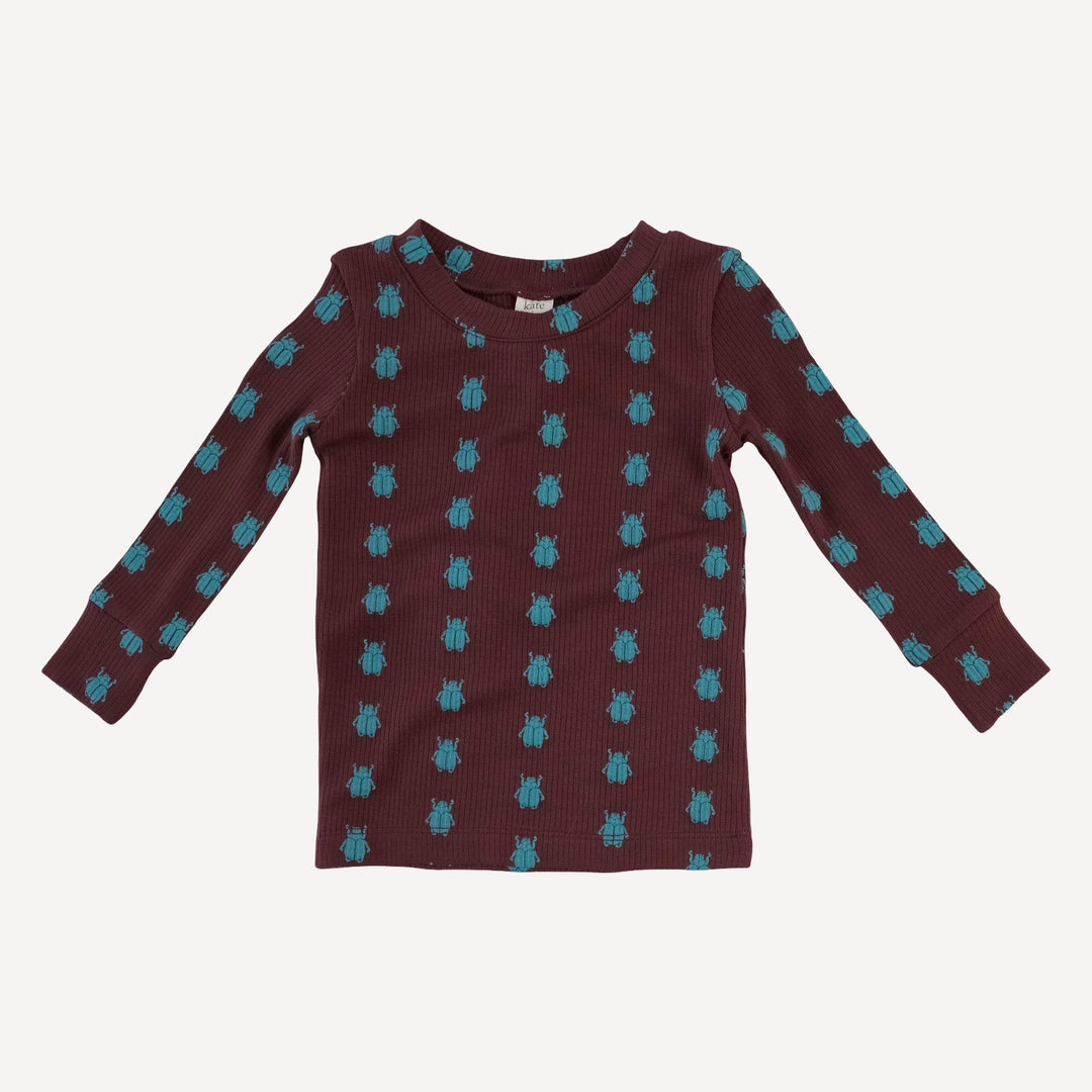 long sleeve crew neck pj set | tiny beetle | modal skinny rib