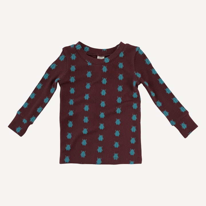 long sleeve crew neck pj set | tiny beetle | modal skinny rib