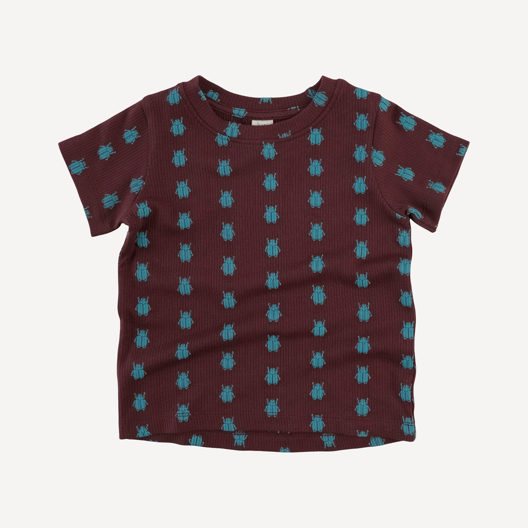short sleeve essential boxy tee | tiny beetle | modal skinny rib