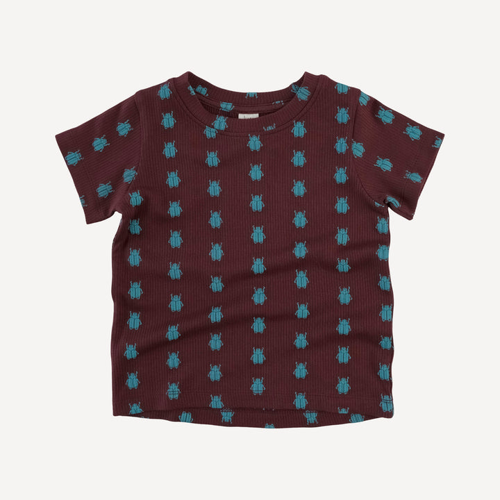 short sleeve essential boxy tee | tiny beetle | modal skinny rib