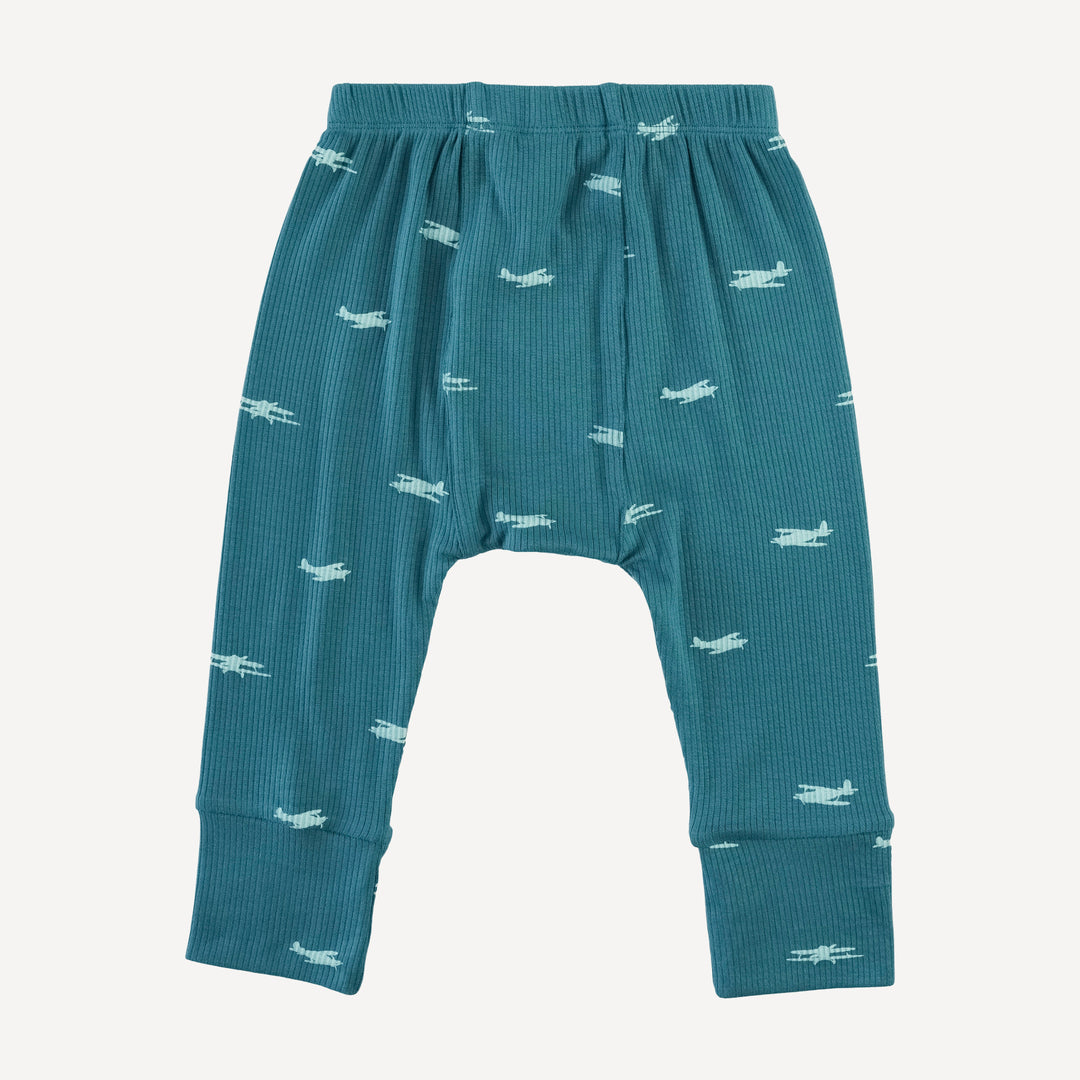 classic panda pant | tiny planes | modal skinny rib