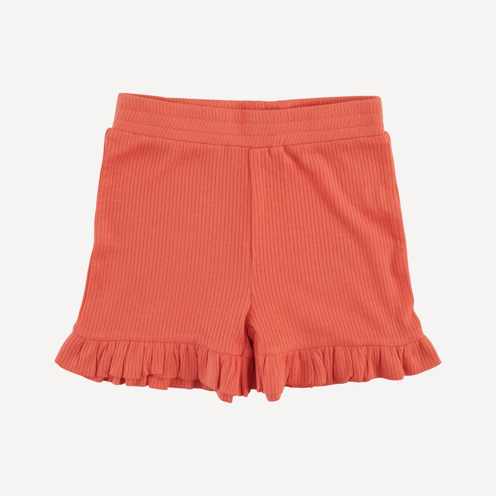 spaghetti tie ballerina top + ruffle short set | emberglow | modal skinny rib