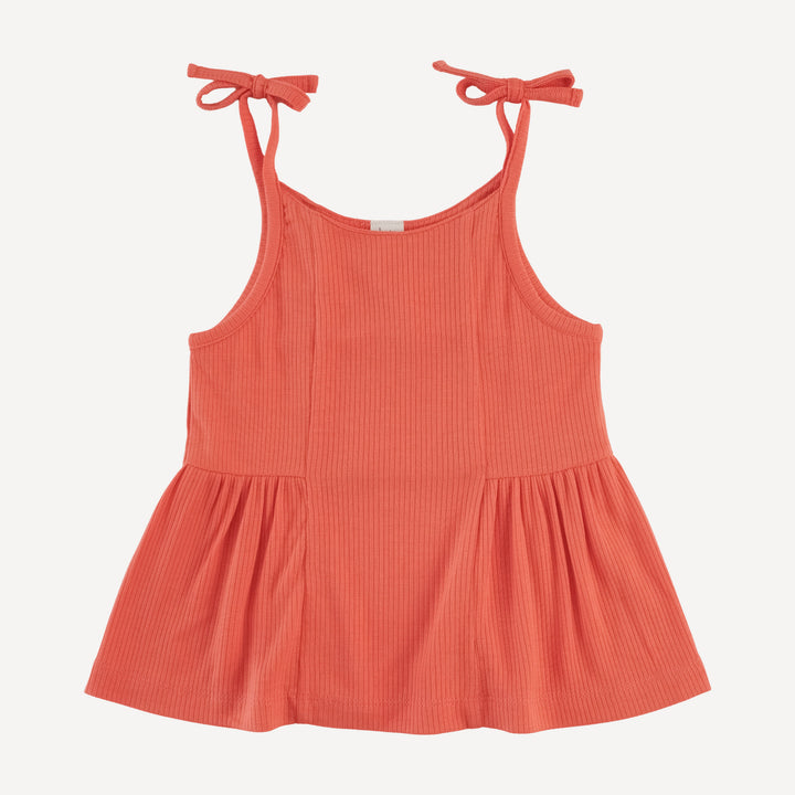 spaghetti tie ballerina top + ruffle short set | emberglow | modal skinny rib