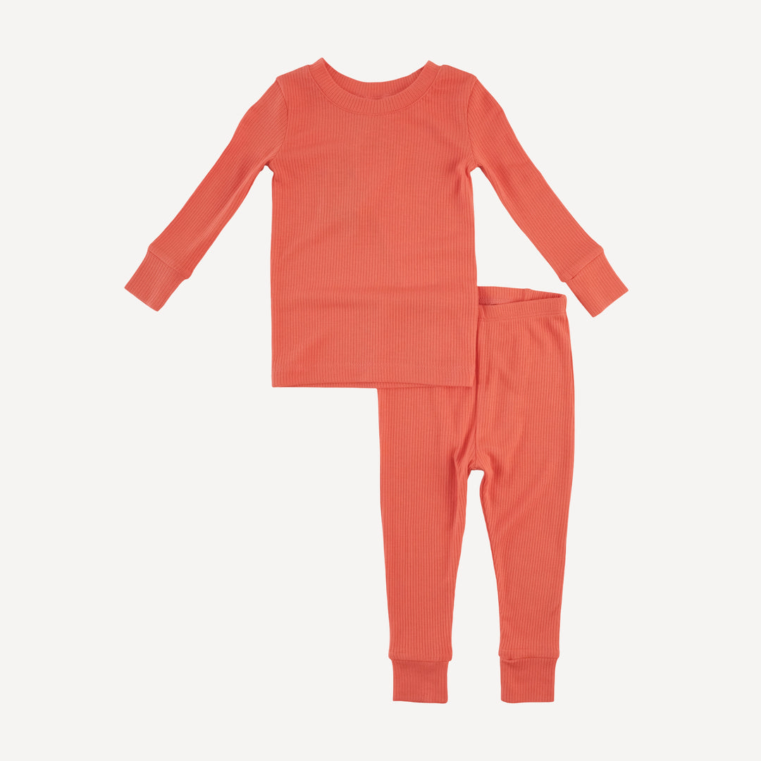 long sleeve crew neck pj set | emberglow | modal skinny rib