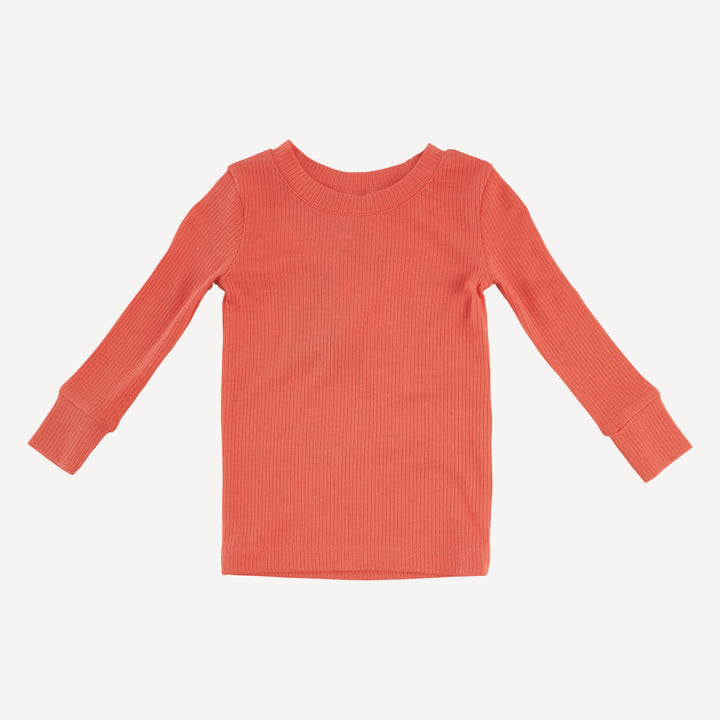 long sleeve crew neck pj set | emberglow | modal skinny rib