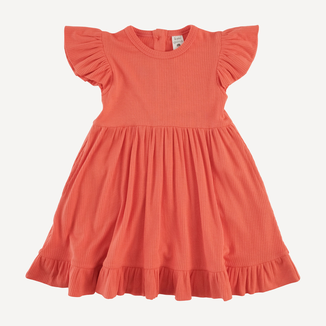 flutter sleeve pinafore dress | emberglow | modal skinny rib