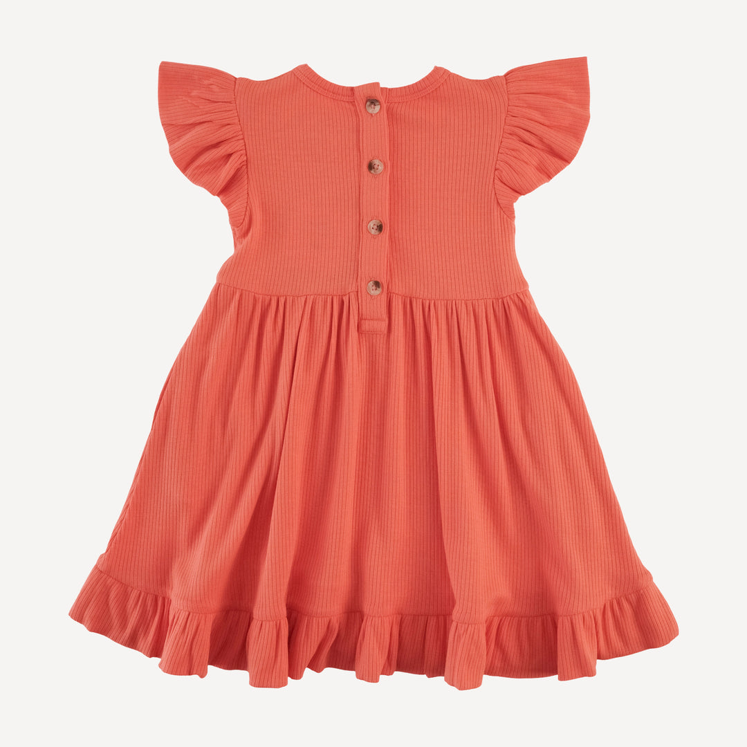 flutter sleeve pinafore dress | emberglow | modal skinny rib