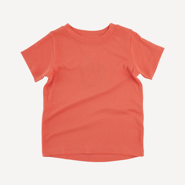 short sleeve essential boxy tee | emberglow | modal skinny rib