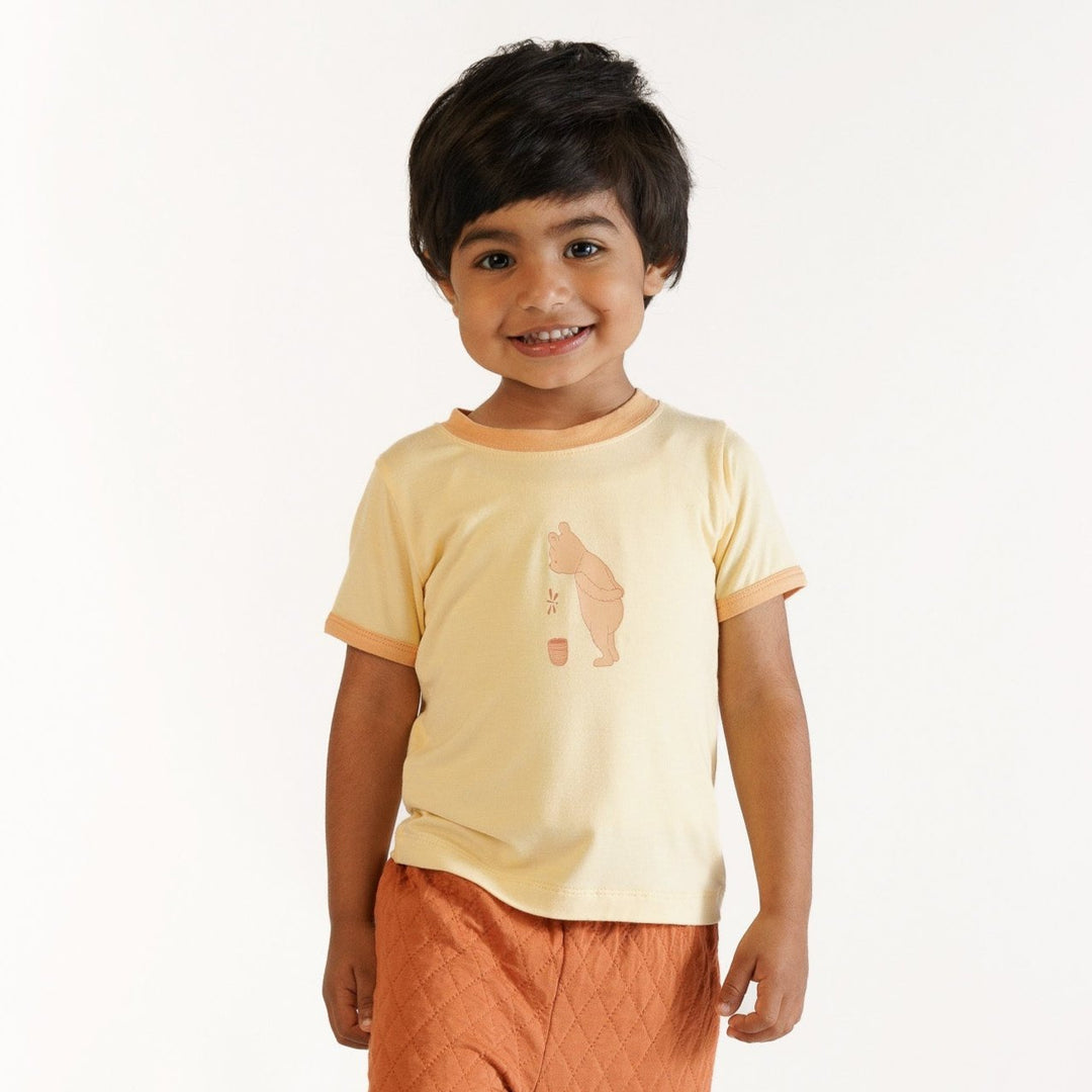 short sleeve pooh ringer tee | honey | bamboo