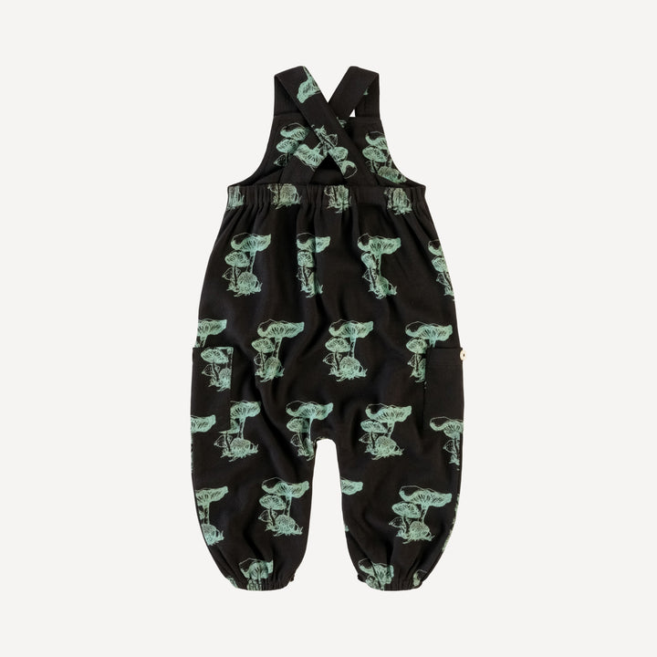 gathered bubble pocket overall | black mushroom snail | organic cotton interlock