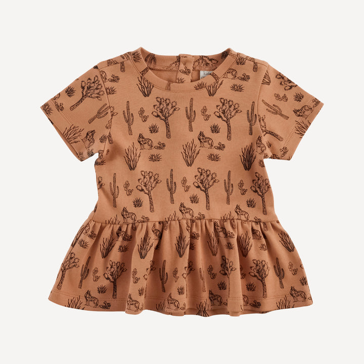short sleeve kate top | neutral desert landscape | organic cotton interlock