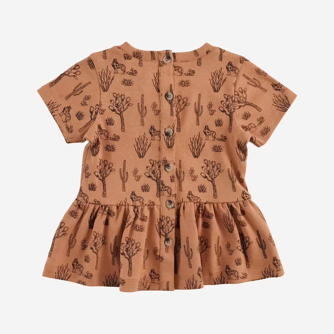 short sleeve kate top | neutral desert landscape | organic cotton interlock