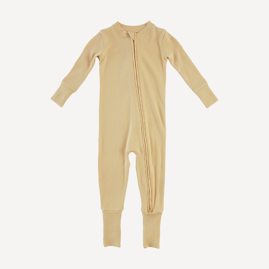 long sleeve convertible zippy pj | marzipan | modal skinny rib