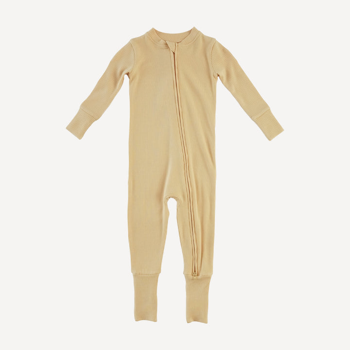 long sleeve convertible zippy pj | marzipan | modal skinny rib