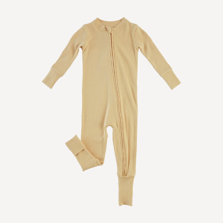 long sleeve convertible zippy pj | marzipan | modal skinny rib
