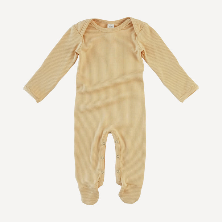long sleeve lap neck footie | marzipan | modal skinny rib