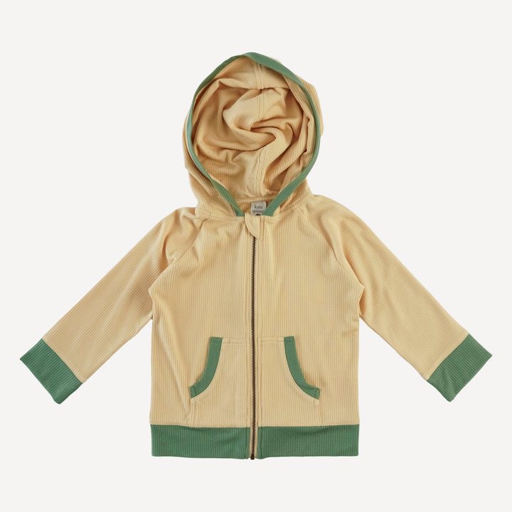 long sleeve dino zip hoodie | marzipan | modal skinny rib