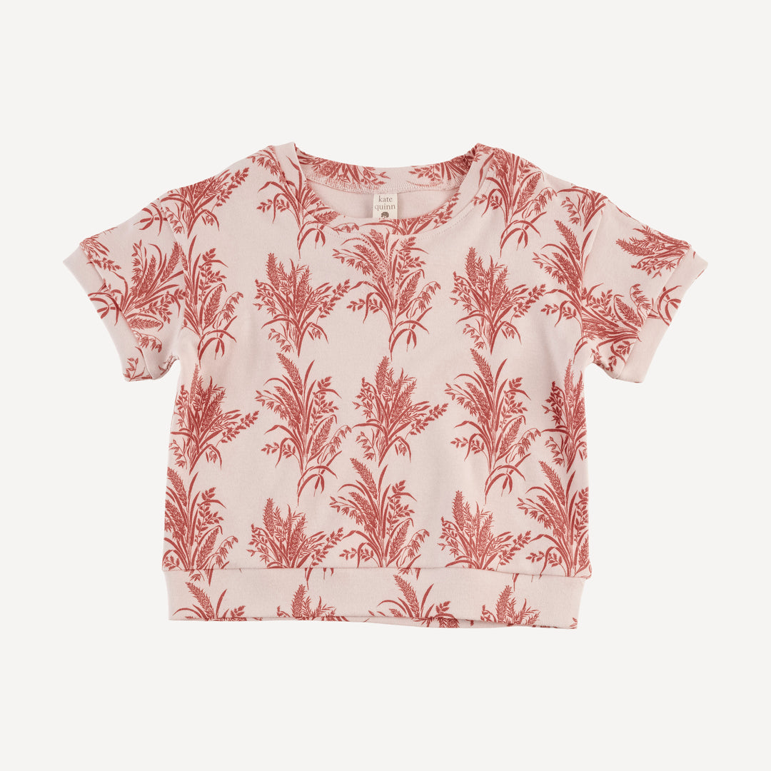 short sleeve cuffed jogger set | mango wheatgrass | organic cotton interlock