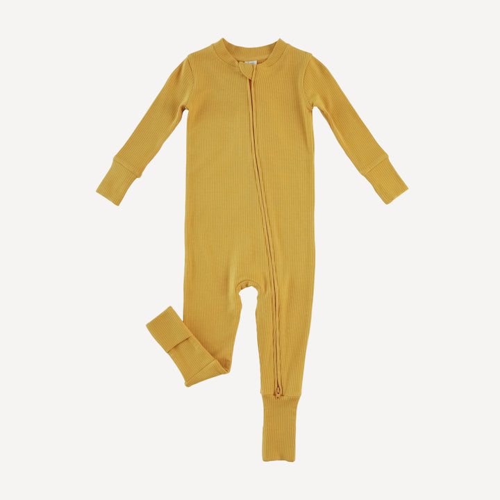 long sleeve convertible zippy pj | golden sun | modal skinny rib
