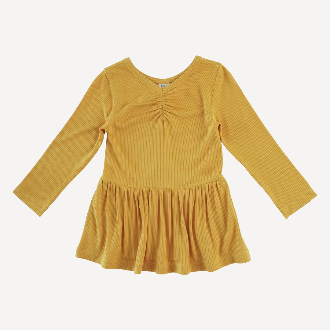 long sleeve twirl top | golden sun | modal skinny rib