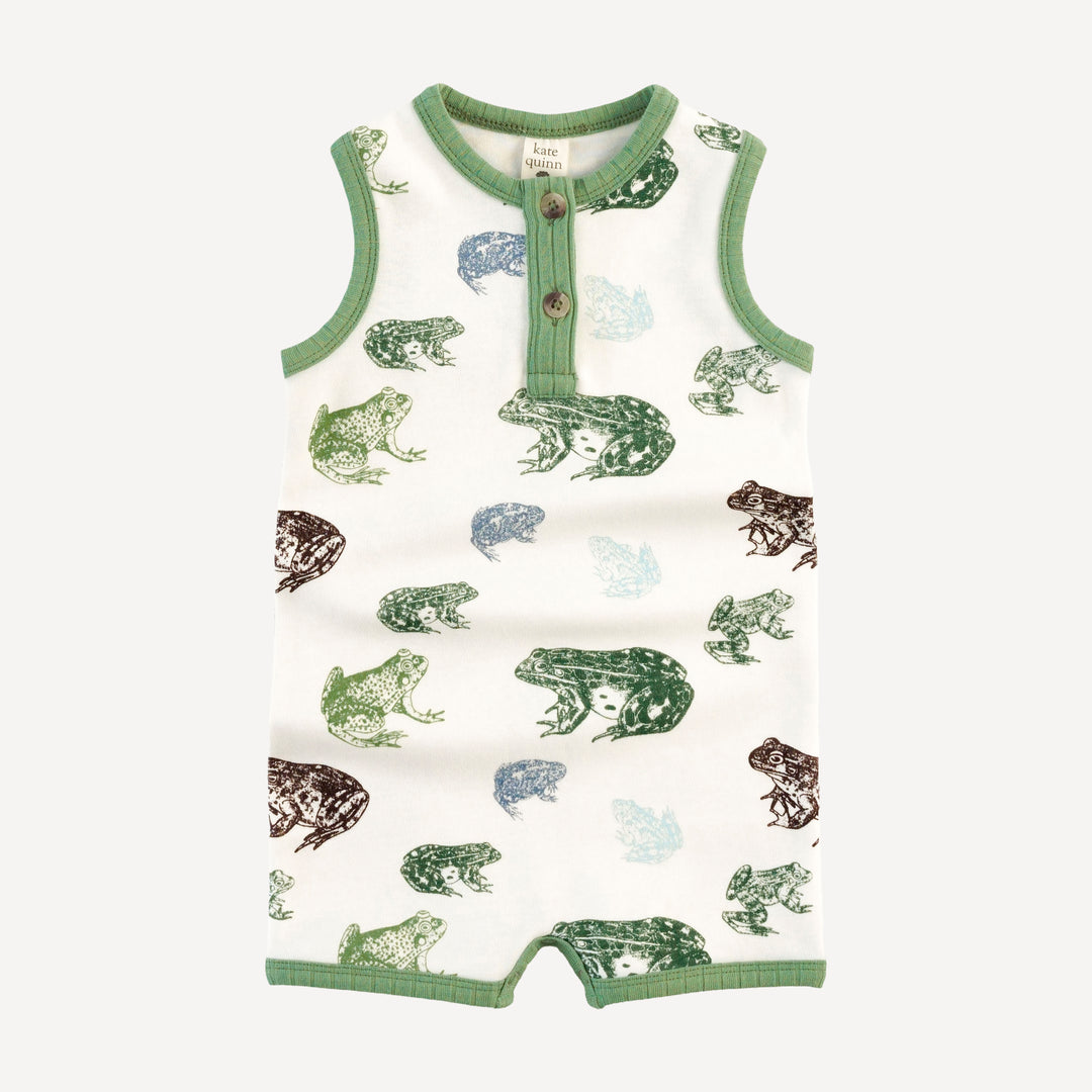 henley racerback shortie | cali frogs | organic cotton interlock