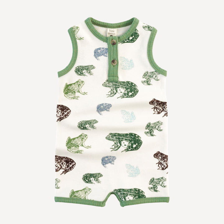 henley racerback shortie | cali frogs | organic cotton interlock
