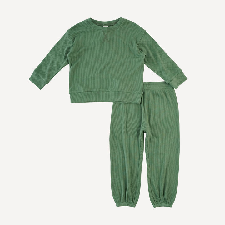 long sleeve relaxed jogger set | elm | modal skinny rib