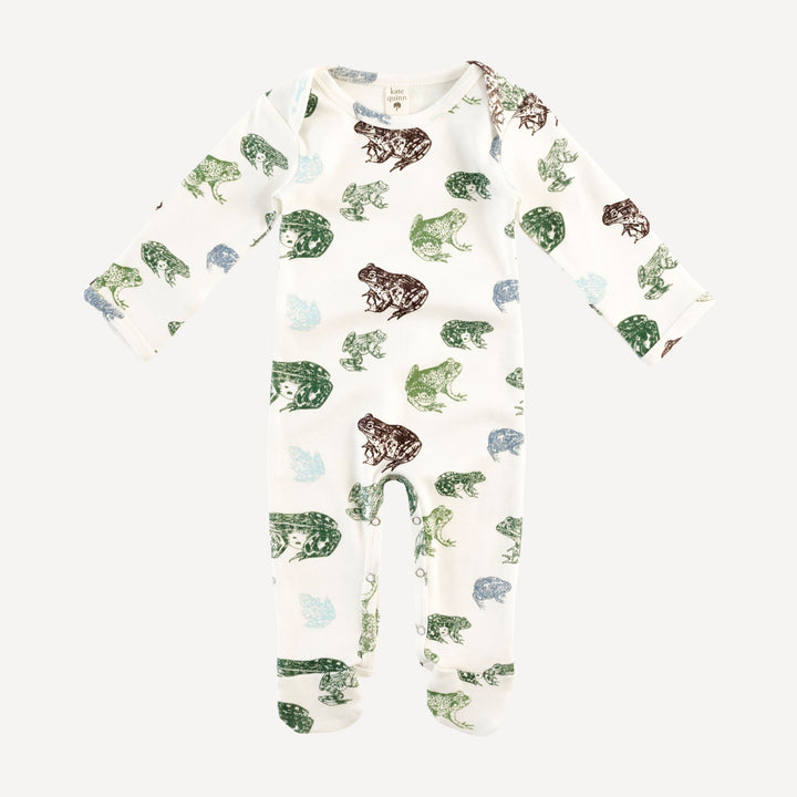long sleeve lap neck footie | cali frogs | organic cotton interlock