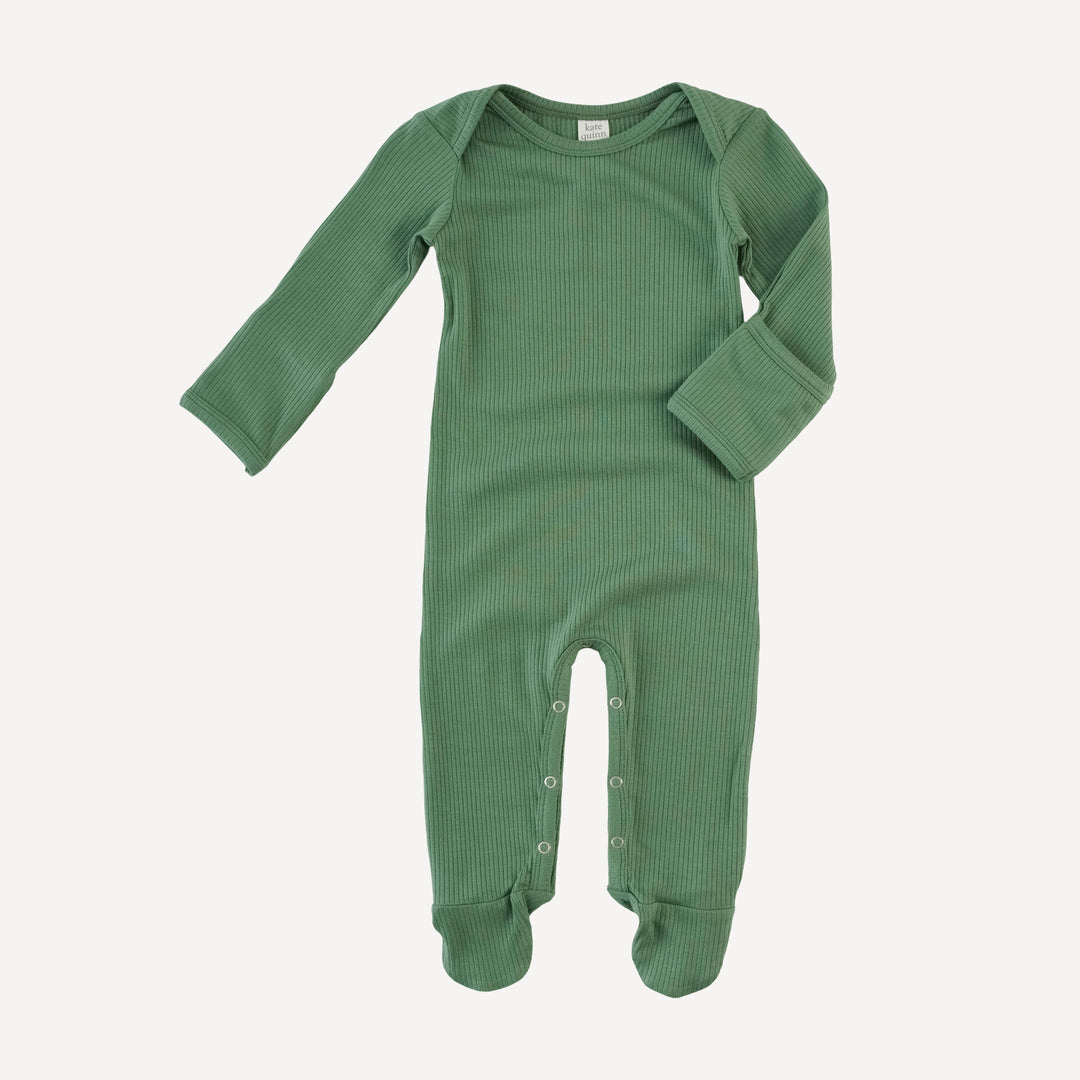 long sleeve lap neck footie | elm | modal skinny rib