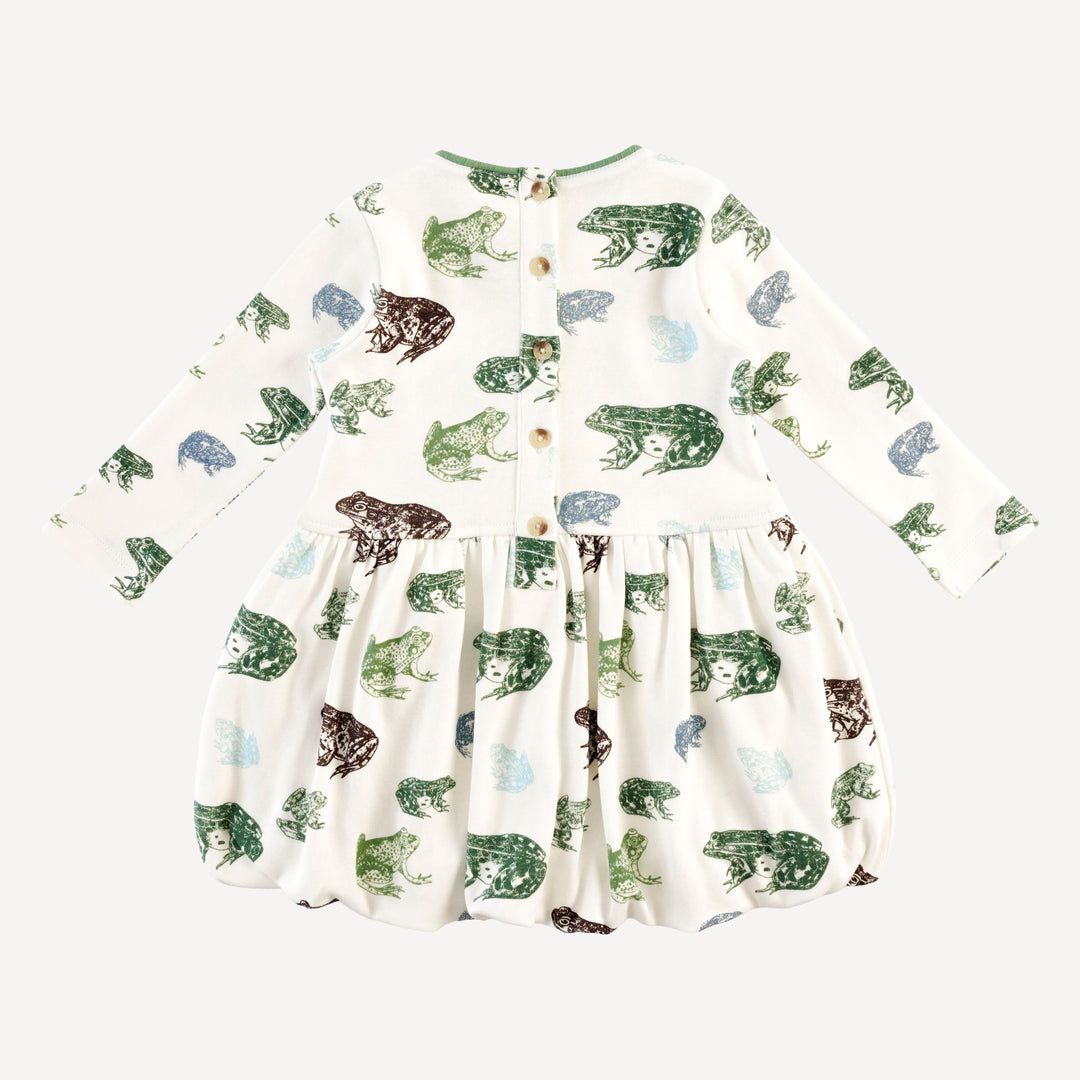 long sleeve ida dress | cali frogs | organic cotton interlock