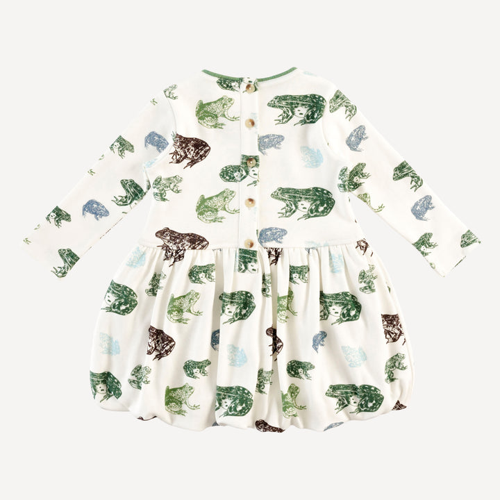 long sleeve ida dress | cali frogs | organic cotton interlock