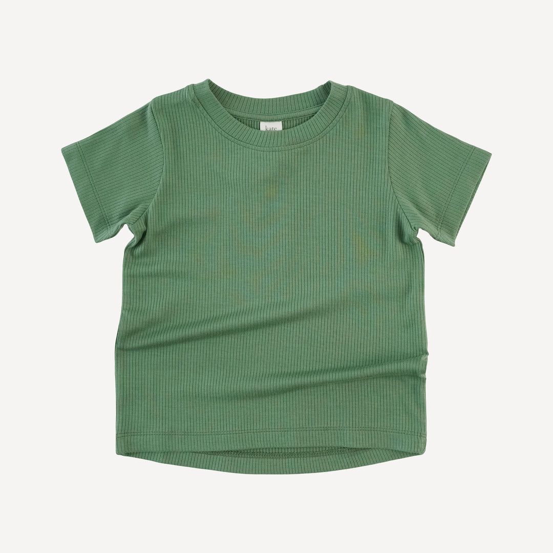 short sleeve essential boxy tee | elm | modal skinny rib